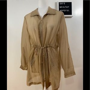 Chico’s Travelers Collection Gold Tone Shimmer Utility Jacket